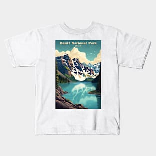 Banff National Park Travel Poster Kids T-Shirt